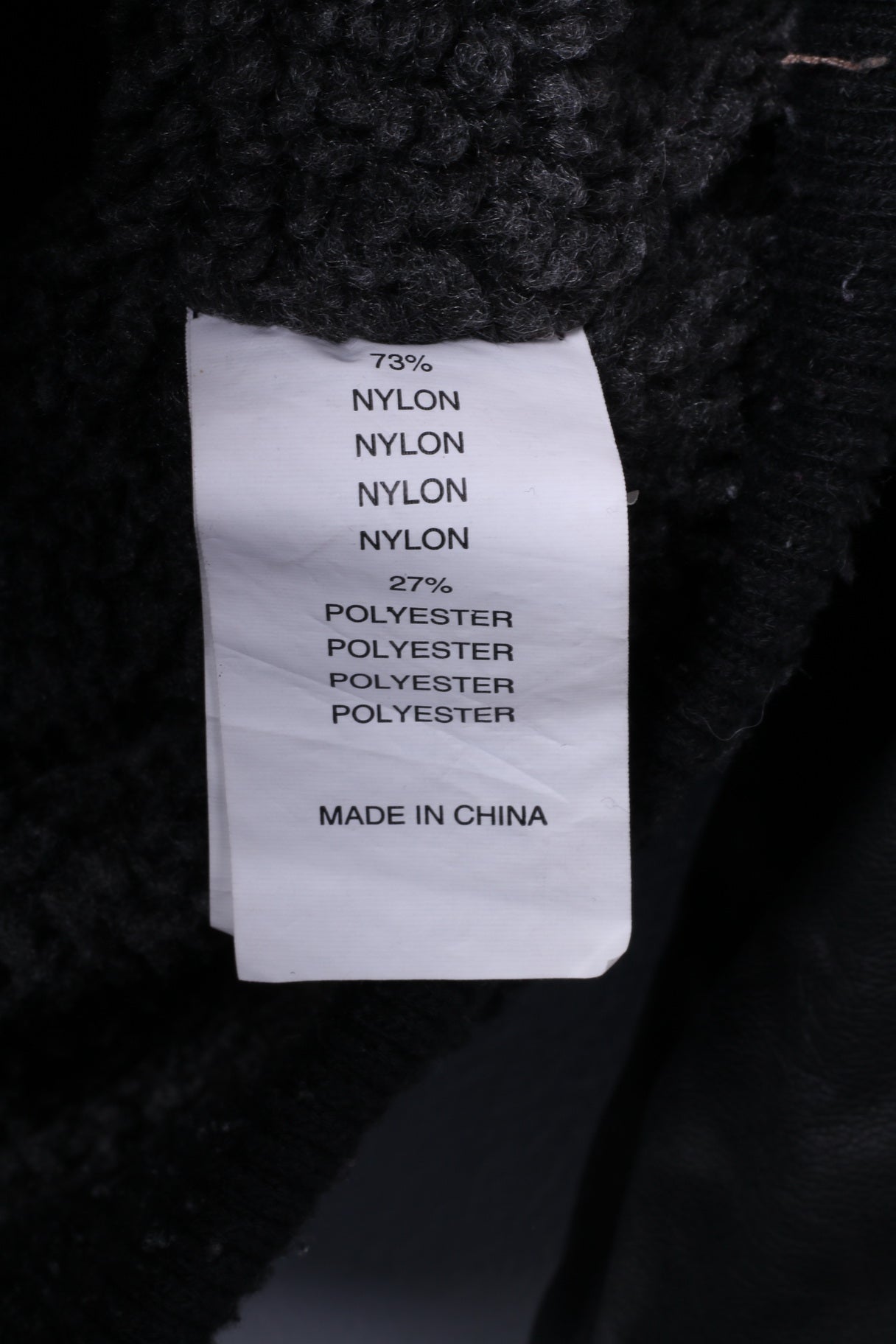 Identity Mens S Bomber Jacket Black Leather Imitation Fur Lined Biker Zip Up Top