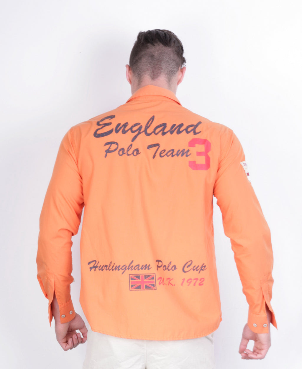 La Martina Mens XL Casual Shirt Long Sleeve Orange Argentino - RetrospectClothes