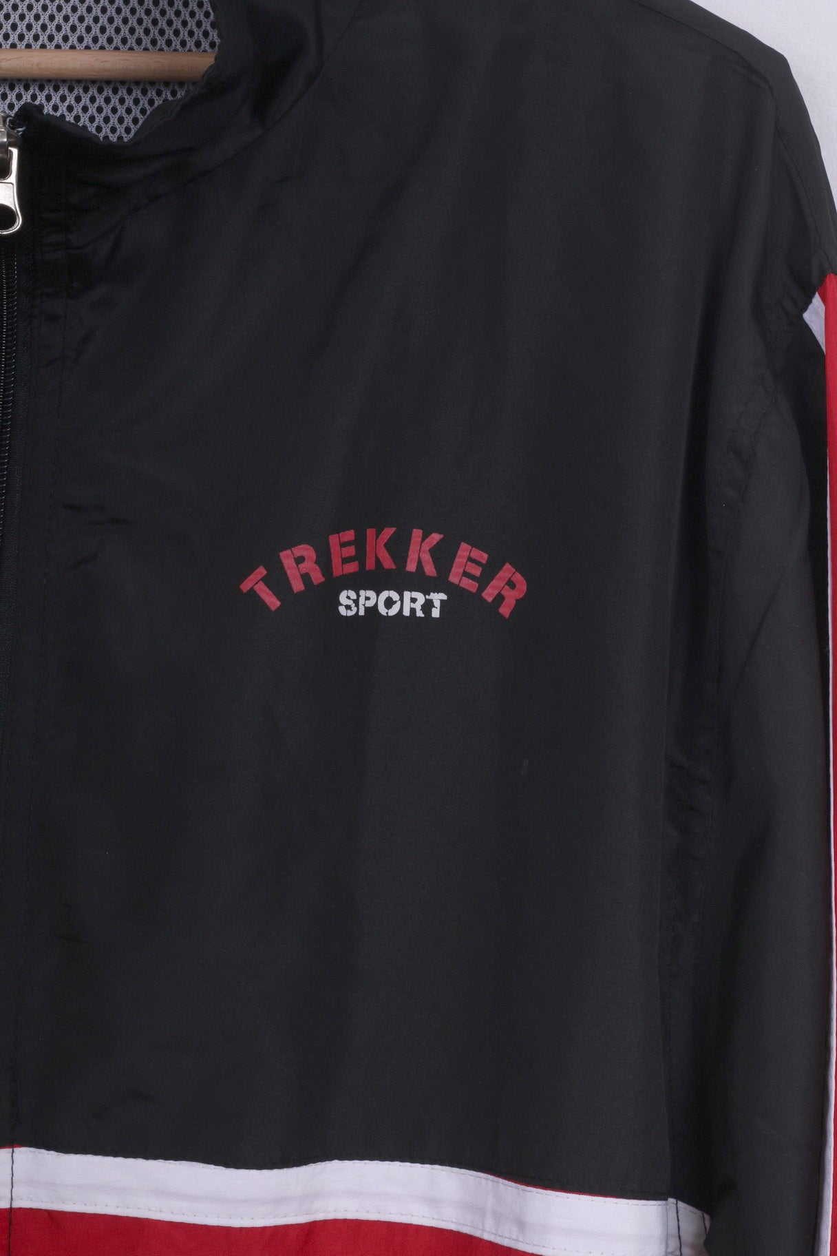 Trekker Sport Mens XL Lightweight Jacket Black Sportswear Full Zipper Vintage
