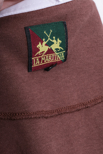 La Martina Womens M Polo Shirt Sport Brown Cotton - RetrospectClothes