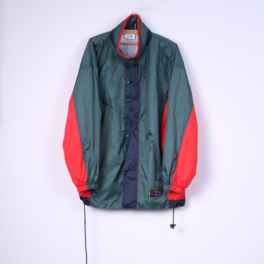 Marcel Clair Men L Jacket Green Nylon Hidden Hood Outdoor Unisex Top