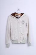 FOX Womens S Sweatshirt Hood Ecru Sport Jumper - RetrospectClothes
