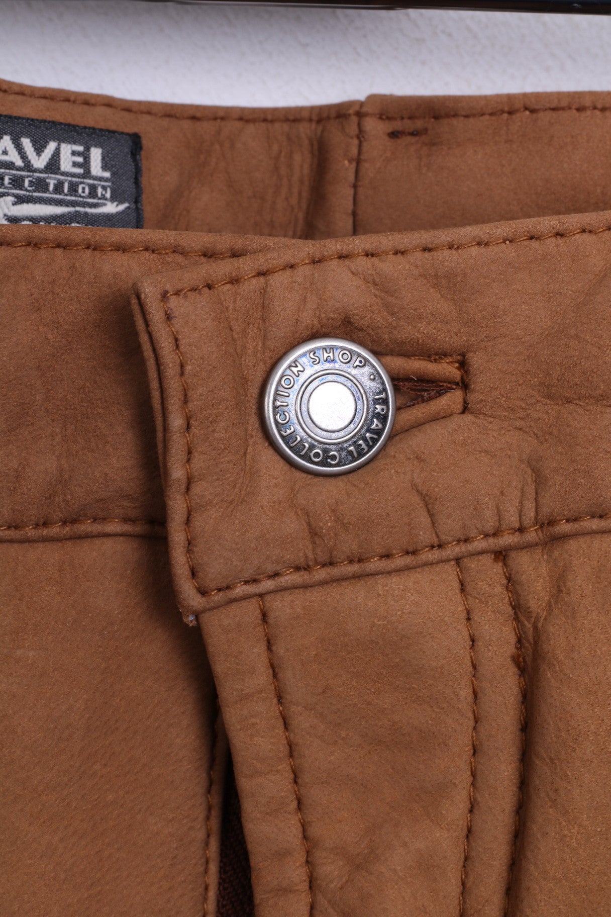 TRAVEL Collection Womens W36 Leather Trousers Camel