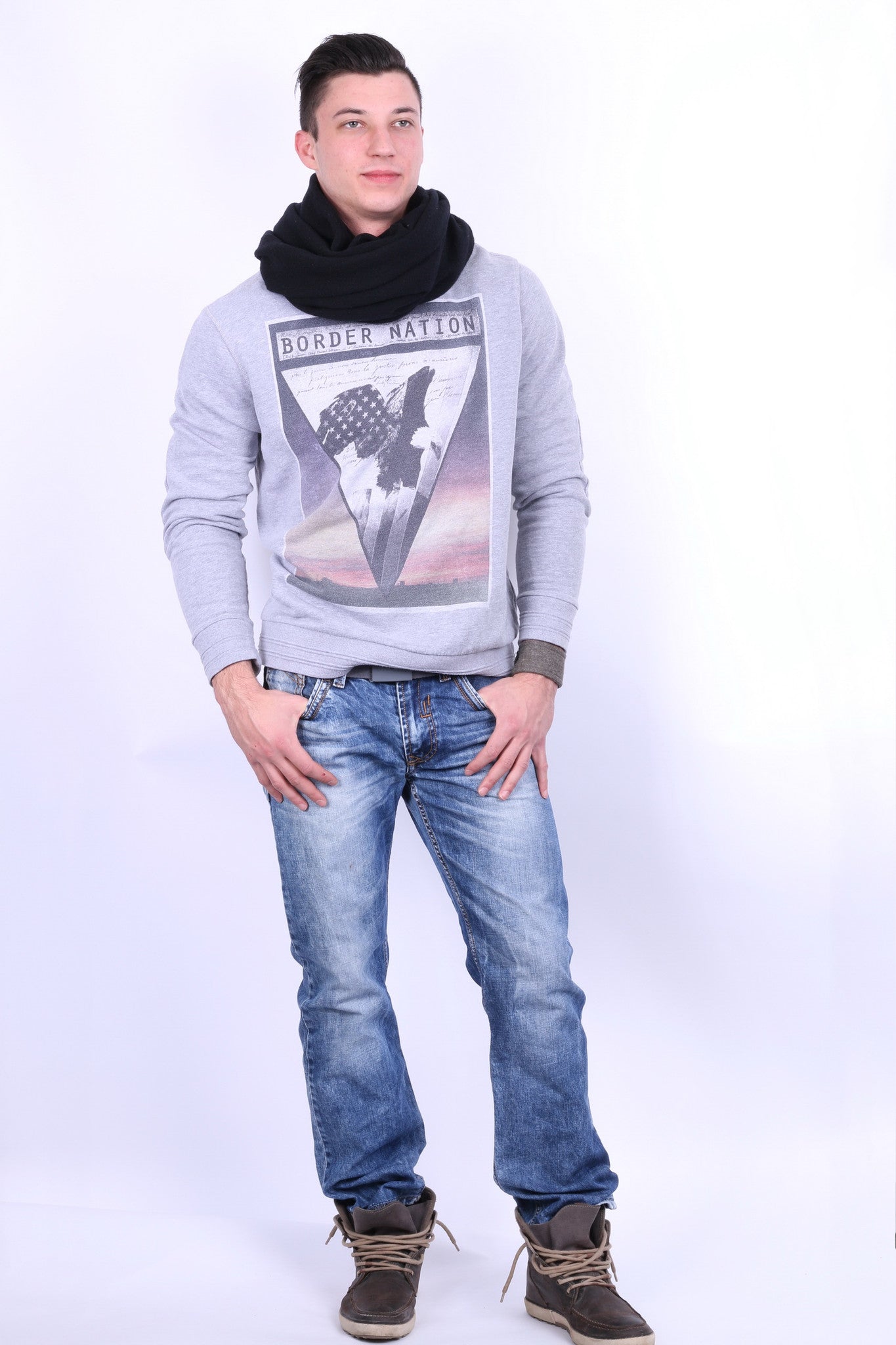 Burton London Mens XXL Sweatshirt Border Nation Patch Cotton Sport Jumper - RetrospectClothes