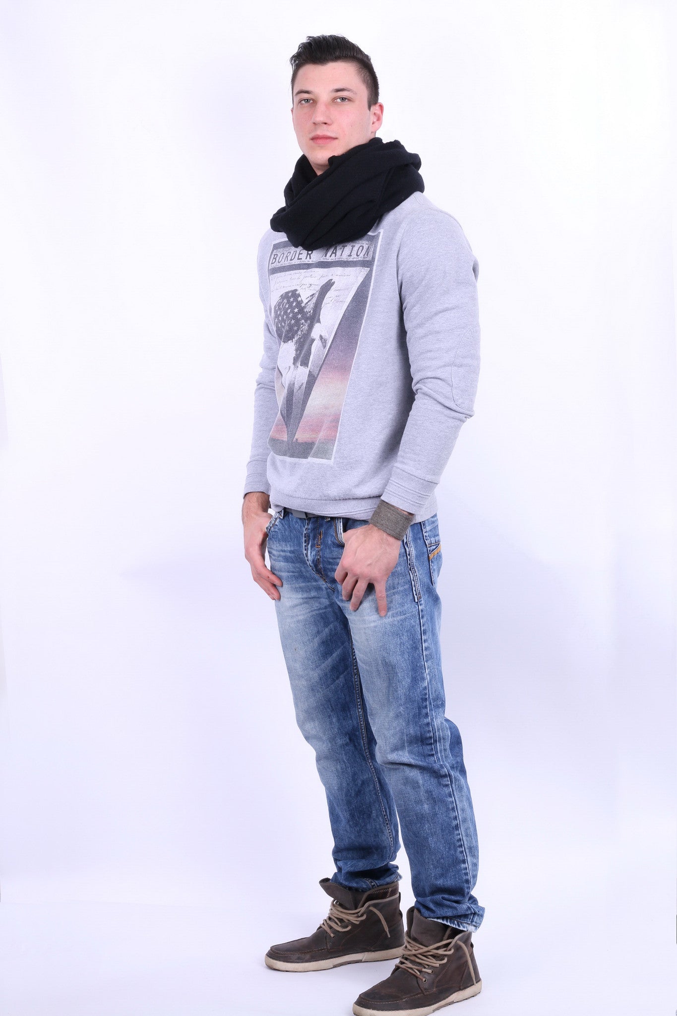 Burton London Mens XXL Sweatshirt Border Nation Patch Cotton Sport Jumper - RetrospectClothes