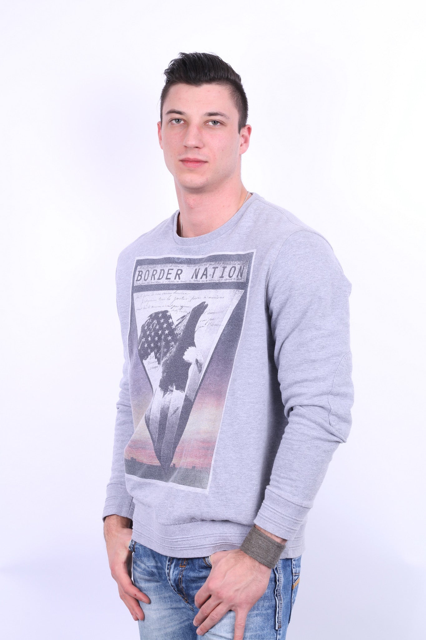 Burton London Mens XXL Sweatshirt Border Nation Patch Cotton Sport Jumper - RetrospectClothes