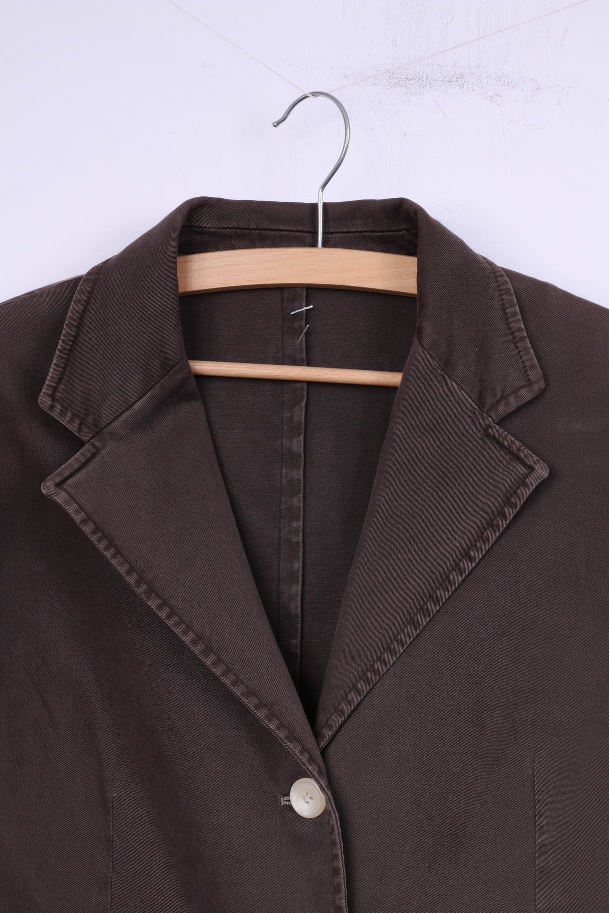 Bensussan Manteau Femme 46 ML Simple Boutonnage Coton Marron Oxford Italie 