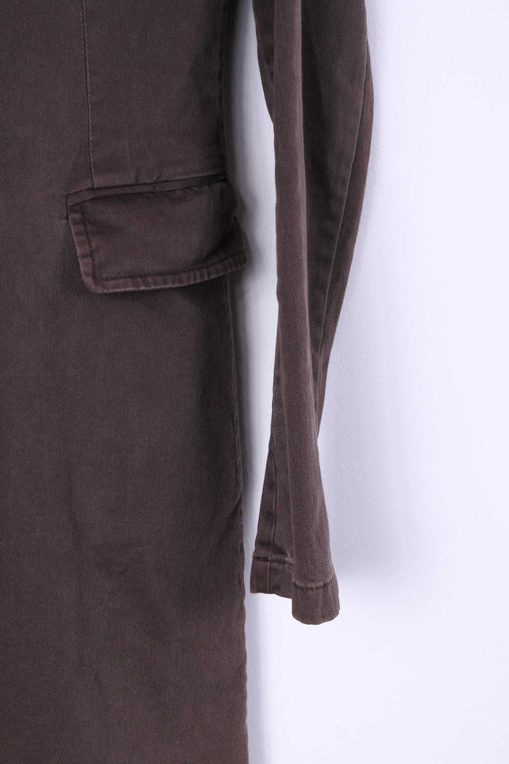 Bensussan Manteau Femme 46 ML Simple Boutonnage Coton Marron Oxford Italie 