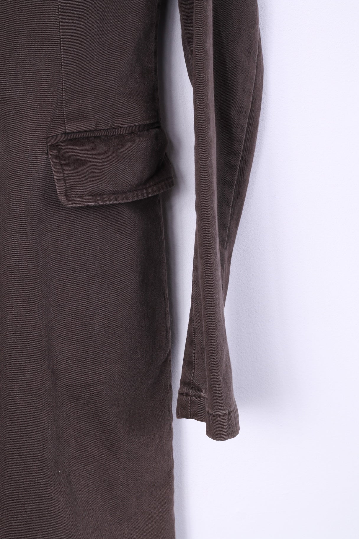 Bensussan Manteau Femme 46 ML Simple Boutonnage Coton Marron Oxford Italie 