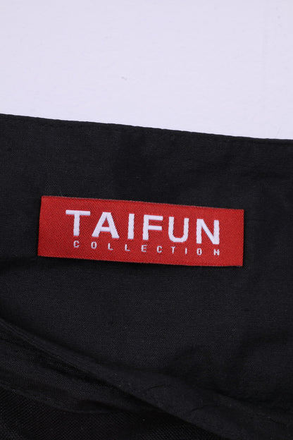 Taifun Collection Women 14 40 M Midi Skirt Black Silk Flared Shiny