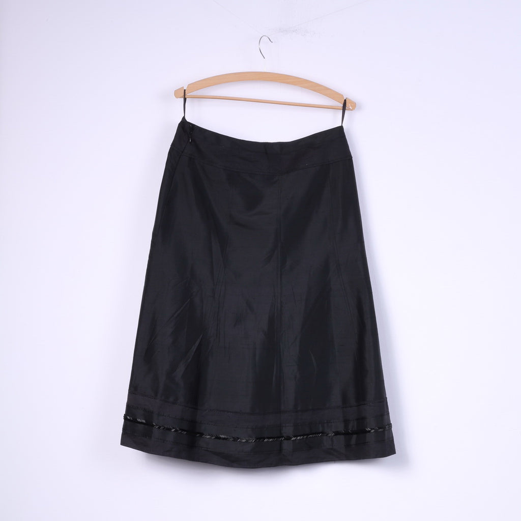 Taifun Collection Femme 14 40 M Jupe Midi Noir Soie Évasée Brillant