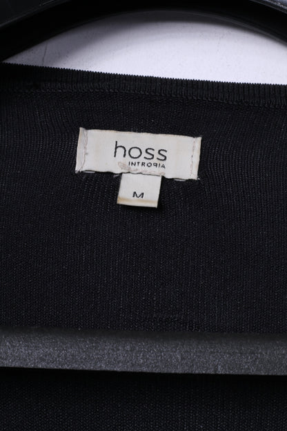 Hoss Intropia Womens M Bolero Black Stretch 2/3 Sleeve Short Cardigan