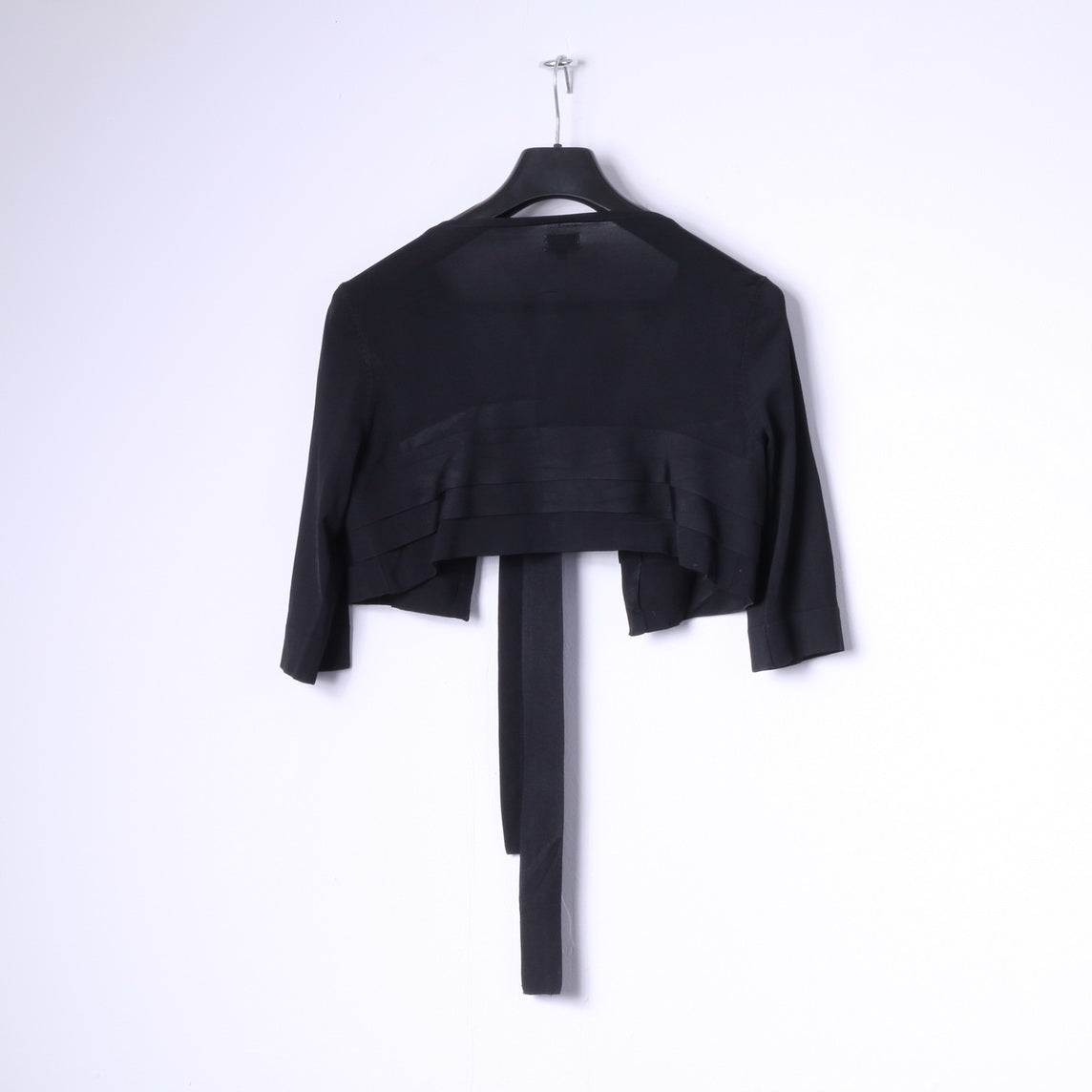 Hoss Intropia Womens M Bolero Black Stretch 2/3 Sleeve Short Cardigan