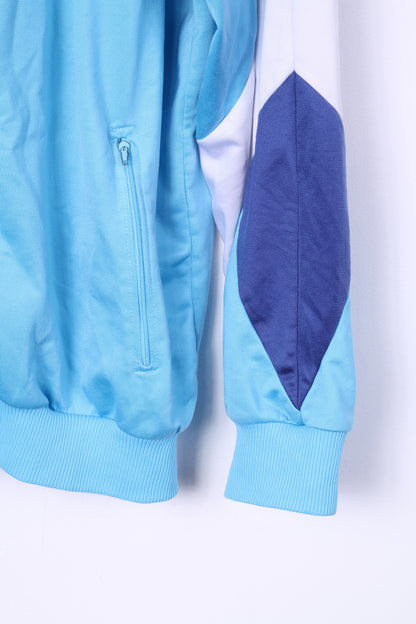 Puma Men 8 2XL Sweatshirt Blue Vintage Full Zipper Shiny Sportswear Top