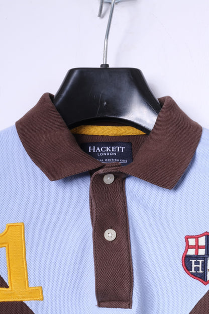 Hackett London Boys 9 - 10 Age Polo Shirt Brown Cotton Long Sleeve #1