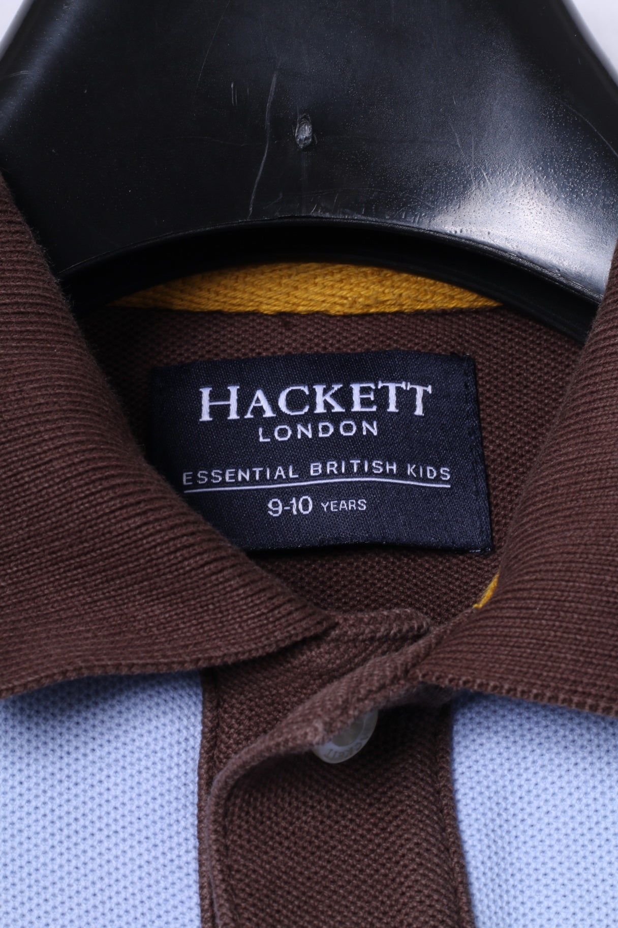 Hackett London Polo à manches longues en coton marron pour garçons de 9 à 10 ans #1