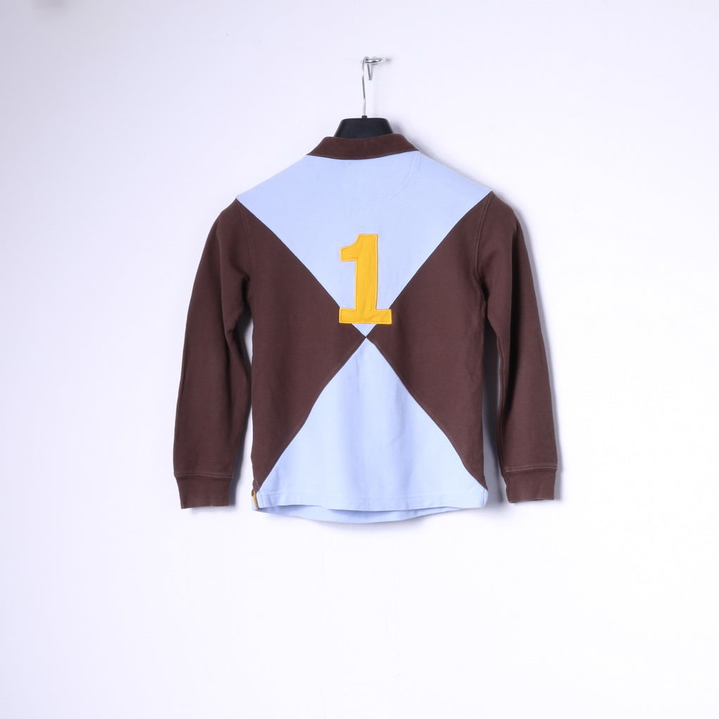 Hackett London Polo à manches longues en coton marron pour garçons de 9 à 10 ans #1