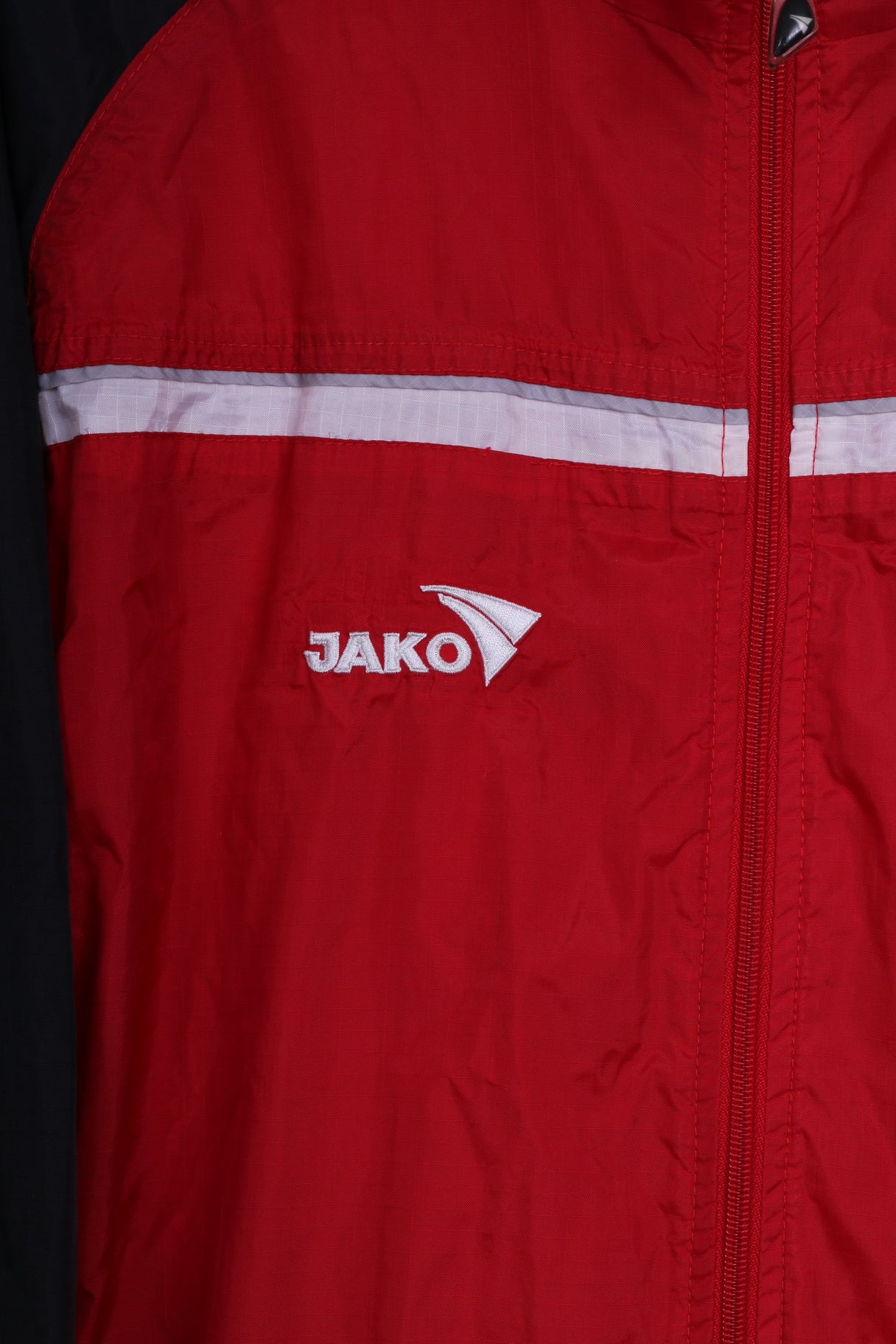 Jako Boys 152 Lightweight Nylon Red Sportswear Full Zipper Waterproof Hidden Hood