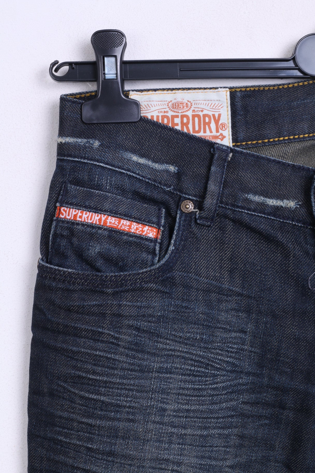 Superdry Womens W27 L32 Trousers Jeans Denim Cotton Navy