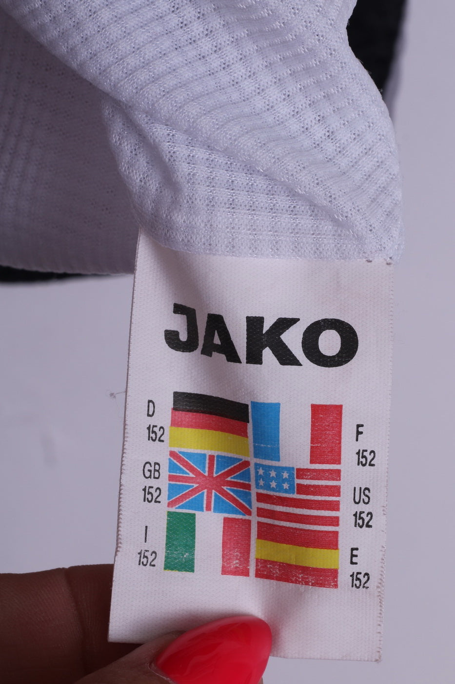 Jako Boys 152 Lightweight Nylon Red Sportswear Full Zipper Waterproof Hidden Hood