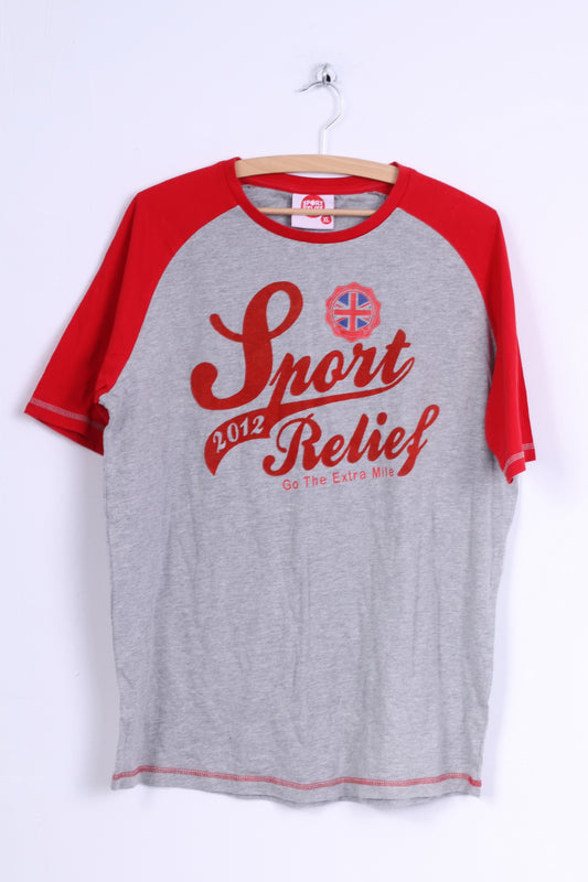 Sport Relief 2012 T-Shirt XL pour hommes, en coton gris, col ras du cou, graphique