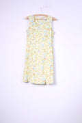 La Rochelle Femmes 10 36 S Mini Robe Fleur Jaune Imprimé Sans Manches 