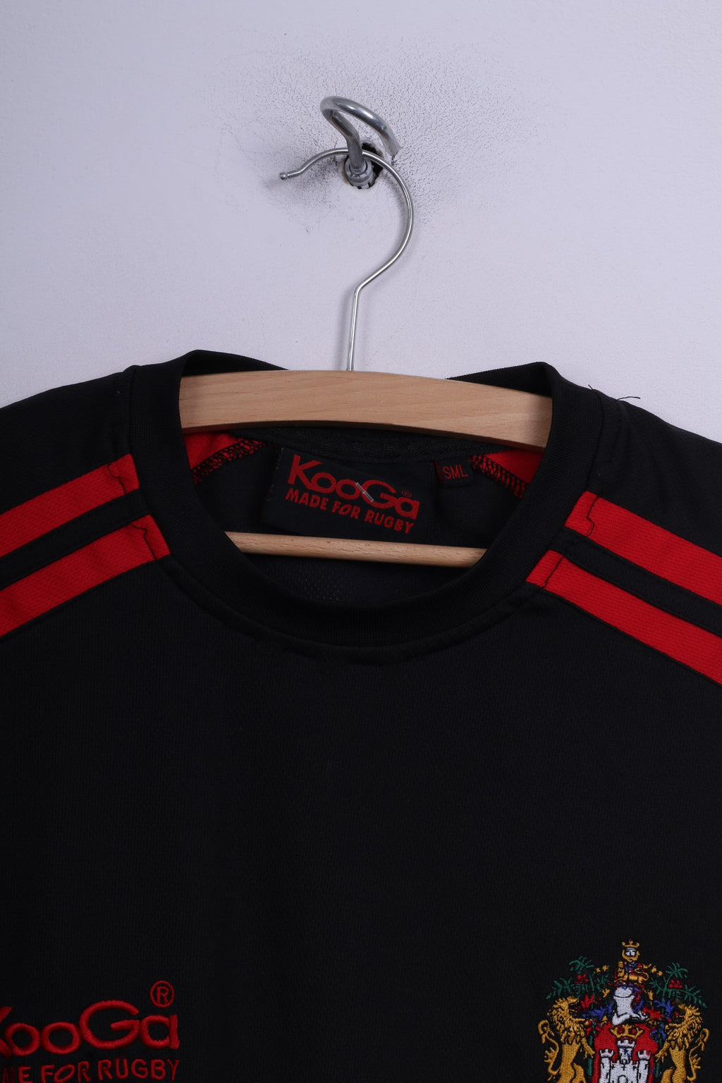 Kooga Wigan Warriors Maglia da uomo SML Maglia nera Sport manica corta Rugby JJb 