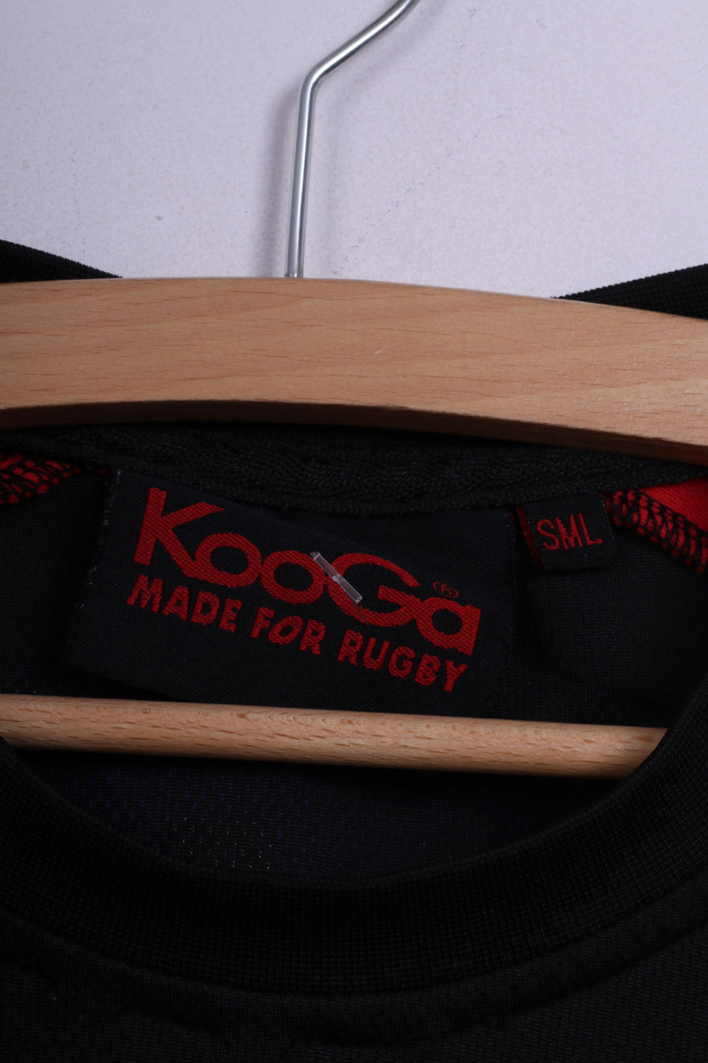 Kooga Wigan Warriors Maglia da uomo SML Maglia nera Sport manica corta Rugby JJb 