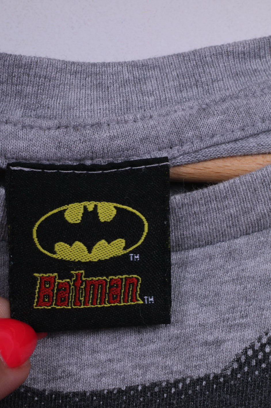 New Look Batman Mens M T-Shirt Graphic Crew Neck TM&Dc Comics S10 Cotton Grey