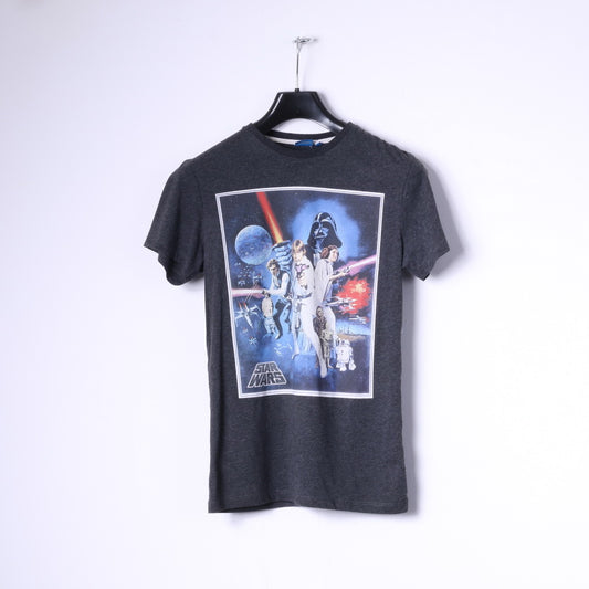 Star Wars Mens XS T-Shirt Grey Slim Fit Graphic Movie Top