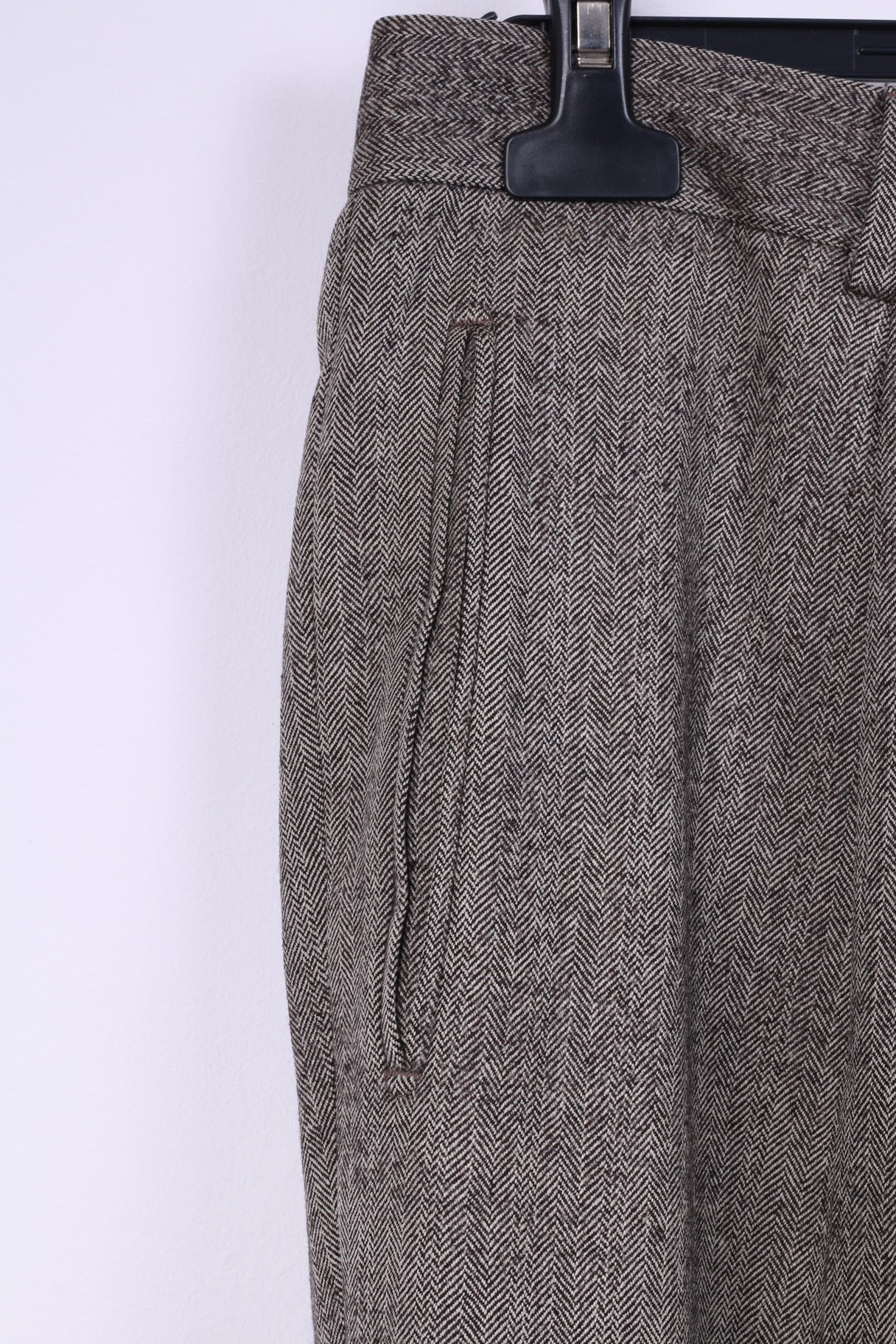Hugo Boss Men 102 40 Suit Vintage Brown Herringbone Wool Einstein/Sigma