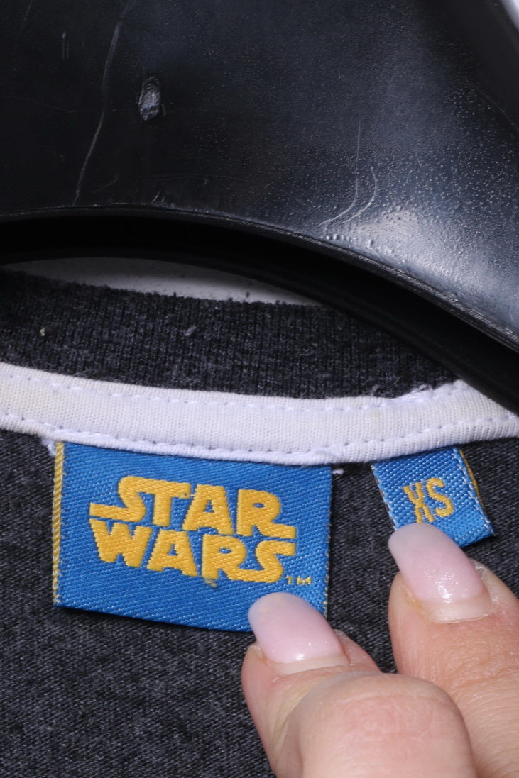 Star Wars Mens XS T-Shirt Grey Slim Fit Graphic Movie Top