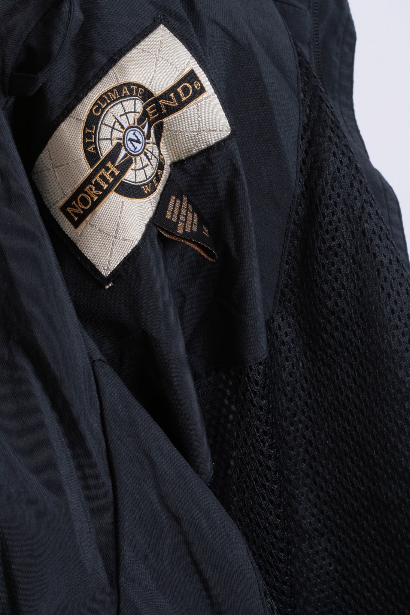 North End Mens L Jacket Full Zipper Black Waterproof - RetrospectClothes