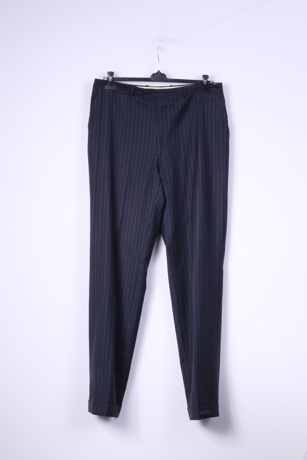 Patrick Hellmann Collection Men 110 42 Suit Navy Striped Blazer Trousers Single Breasted Wool Jacket