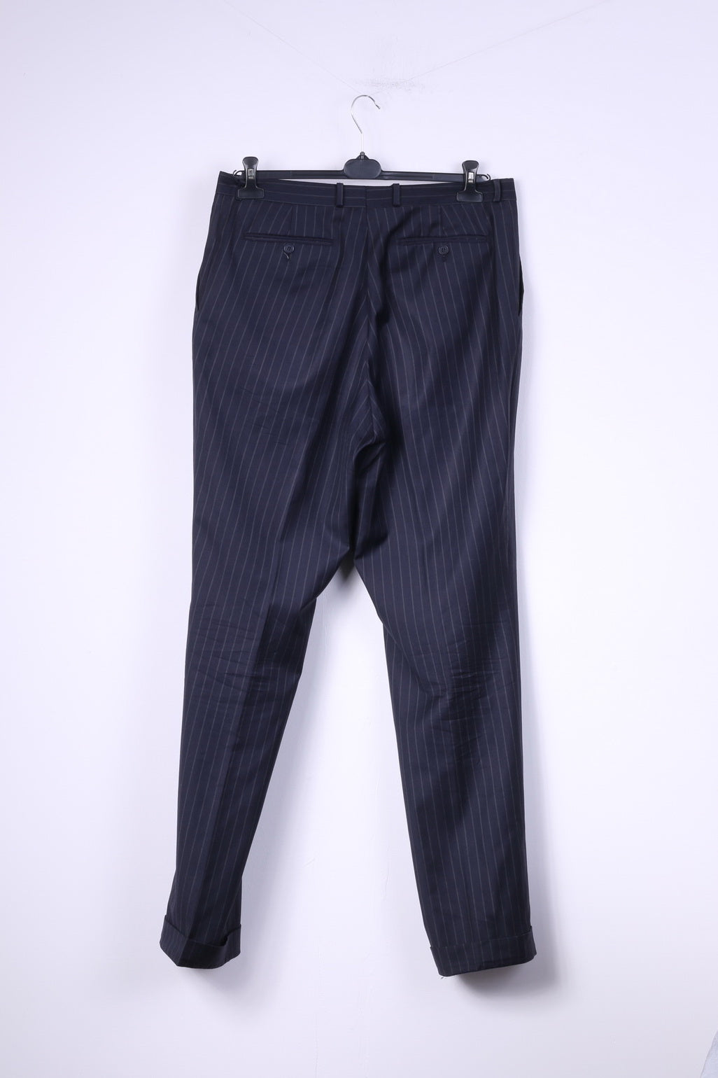 Patrick Hellmann Collection Men 110 42 Suit Navy Striped Blazer Trousers Single Breasted Wool Jacket