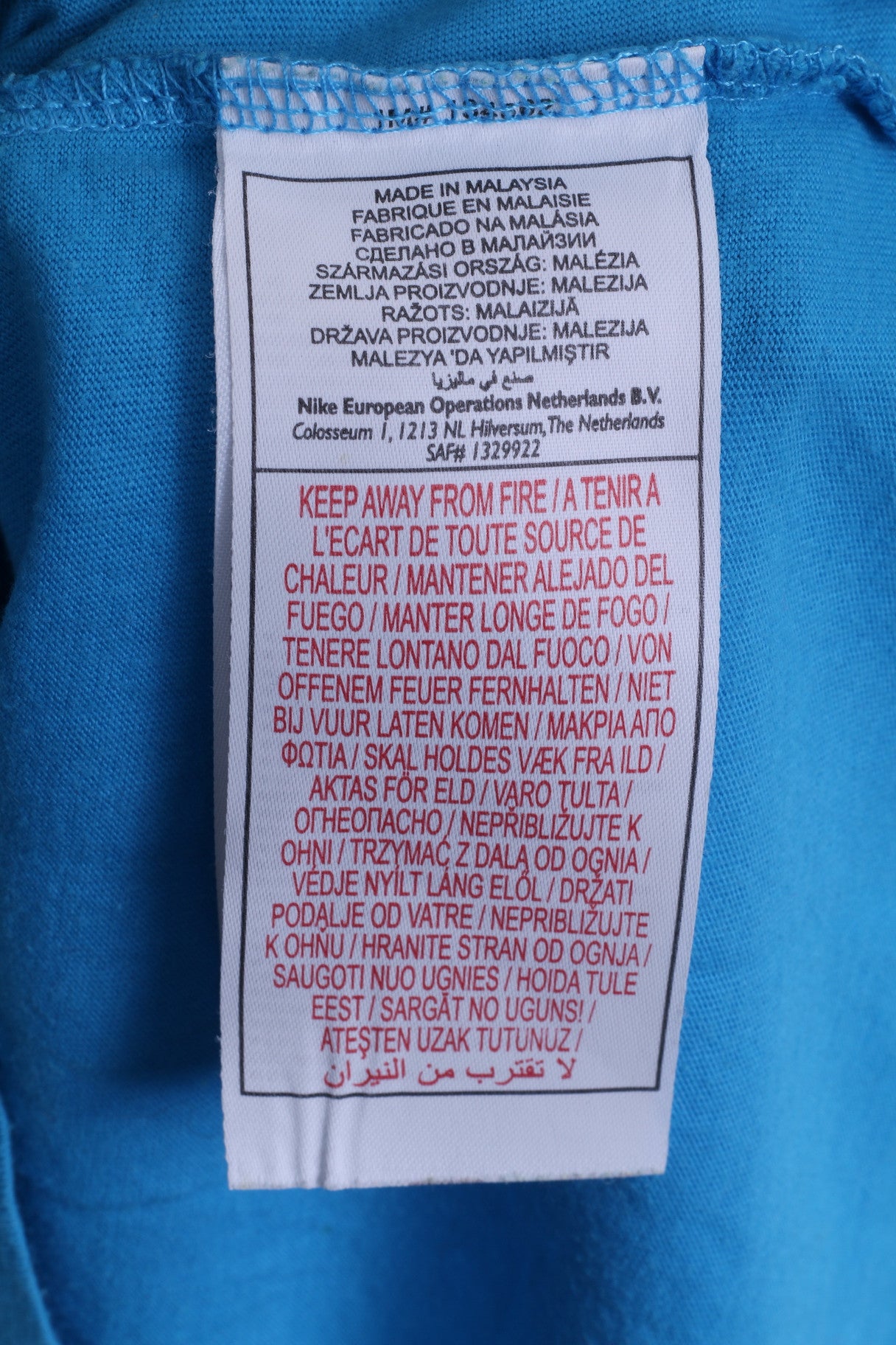 NIKE Womens M 10/12 Jumper Hood Blue Cotton Sportswear