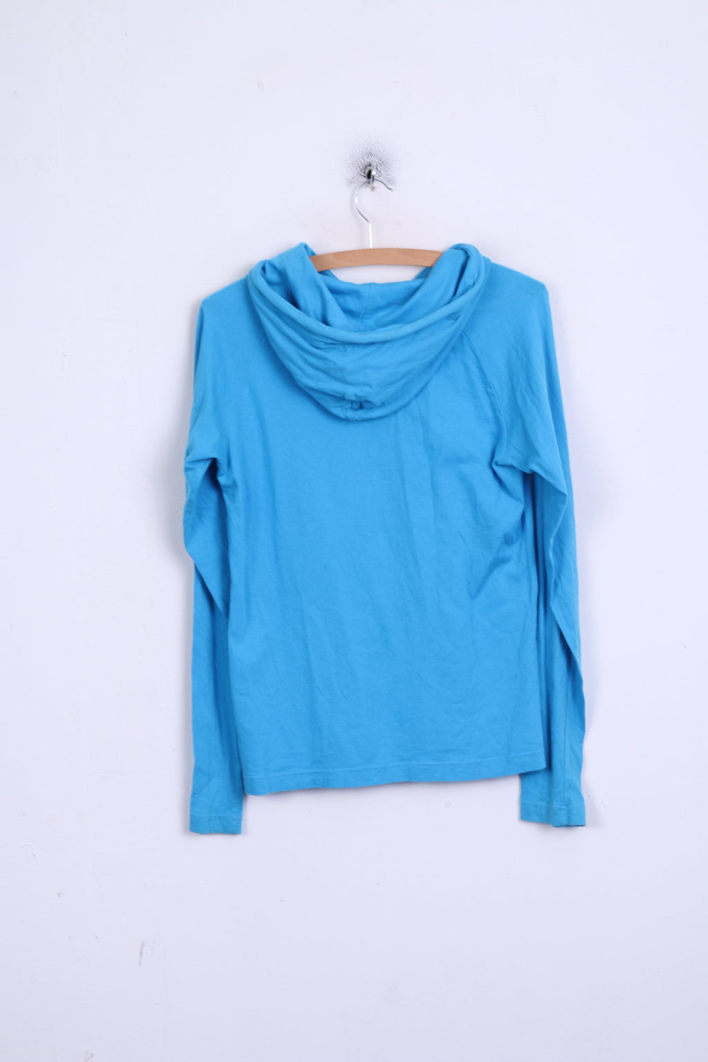 NIKE Womens M 10/12 Jumper Hood Blue Cotton Sportswear