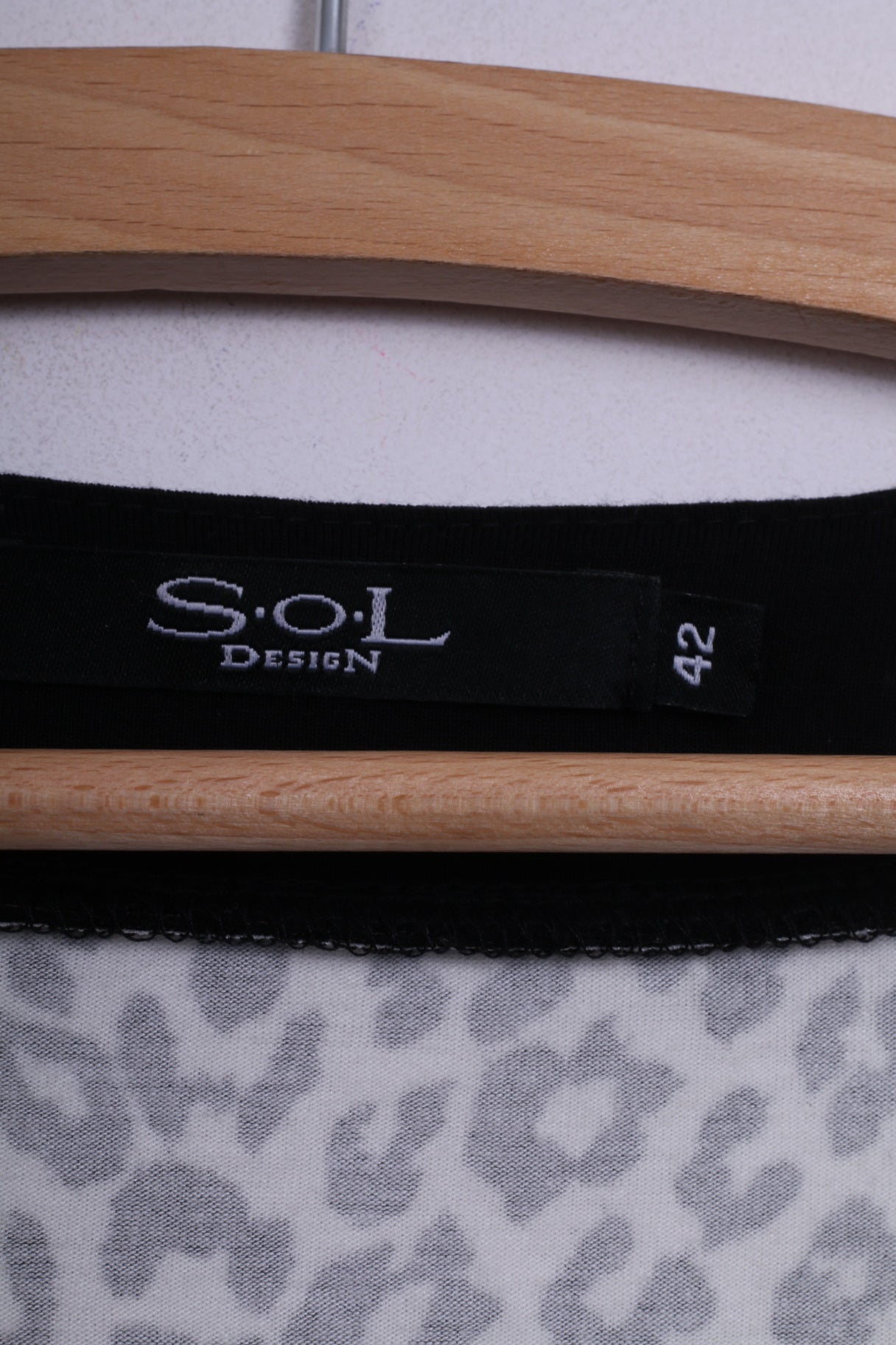 Sol Design Chemisier boutonné sur le devant pour femme 42 L, haut à manches longues noir/rose 