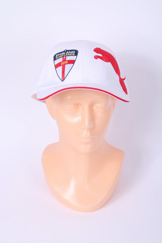 Puma England Rugby League Mens One Size Cap White Cotton Adjustable Fit