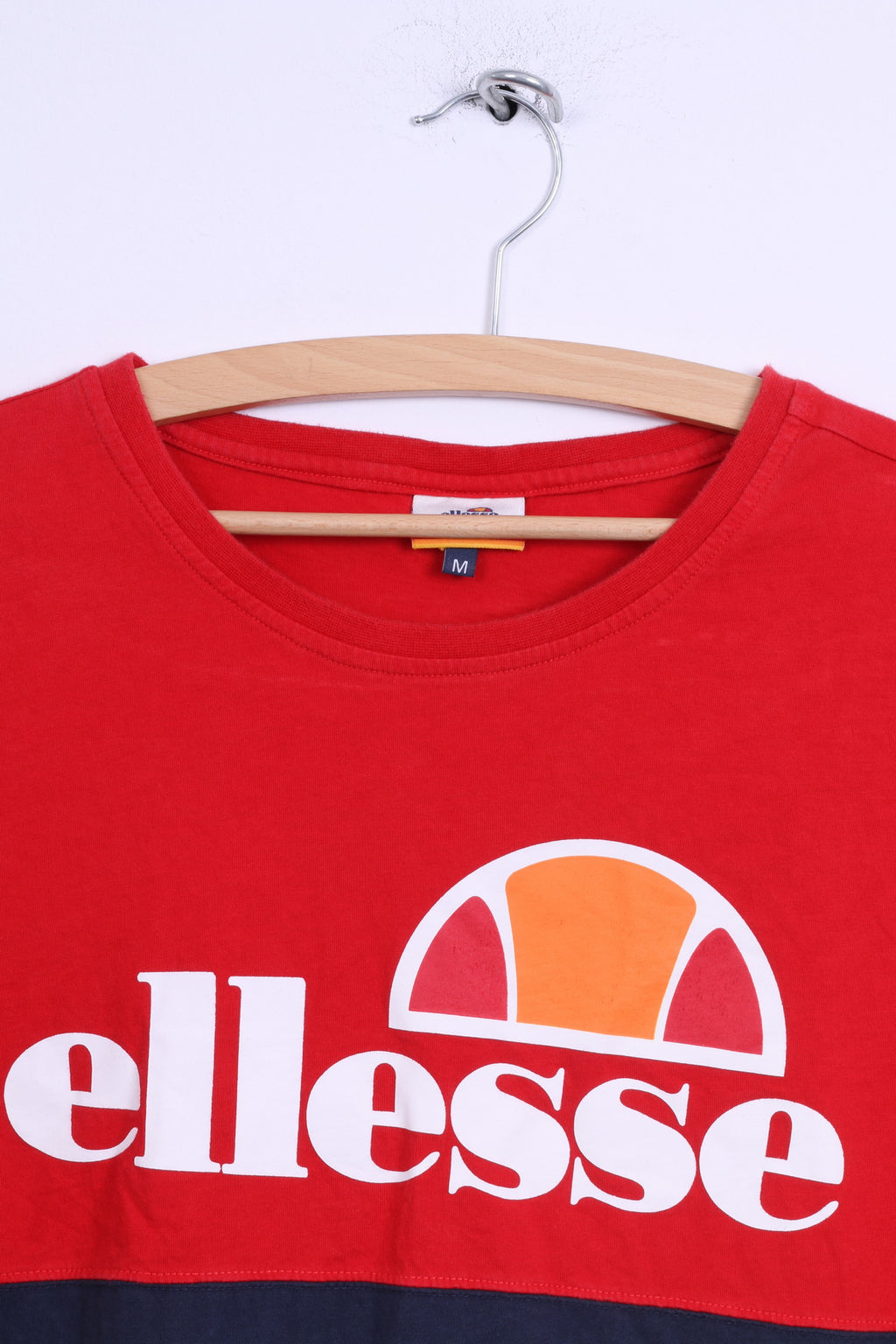 T-shirt Ellesse da uomo M con logo grafico girocollo in cotone rosso