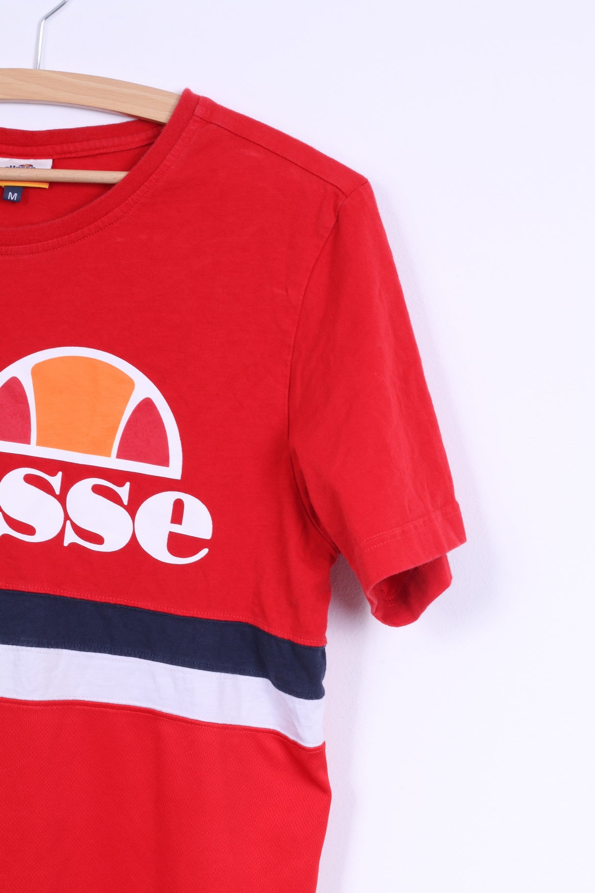 T-shirt Ellesse da uomo M con logo grafico girocollo in cotone rosso