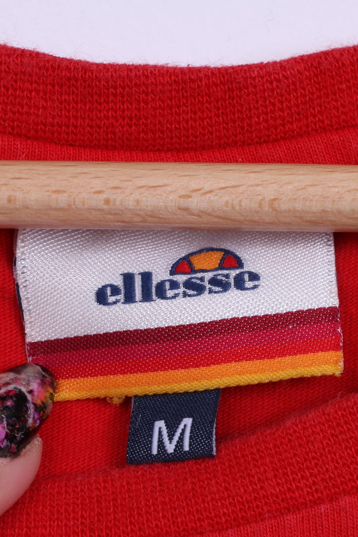 T-shirt Ellesse da uomo M con logo grafico girocollo in cotone rosso