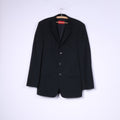 Hugo Boss Men 98 40 Blazer Navy Vintage Wool Single Breasted Navy Albo Hago Jacket