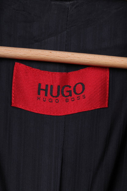 Hugo Boss Men 98 40 Blazer Navy Vintage Wool Single Breasted Navy Albo Hago Jacket