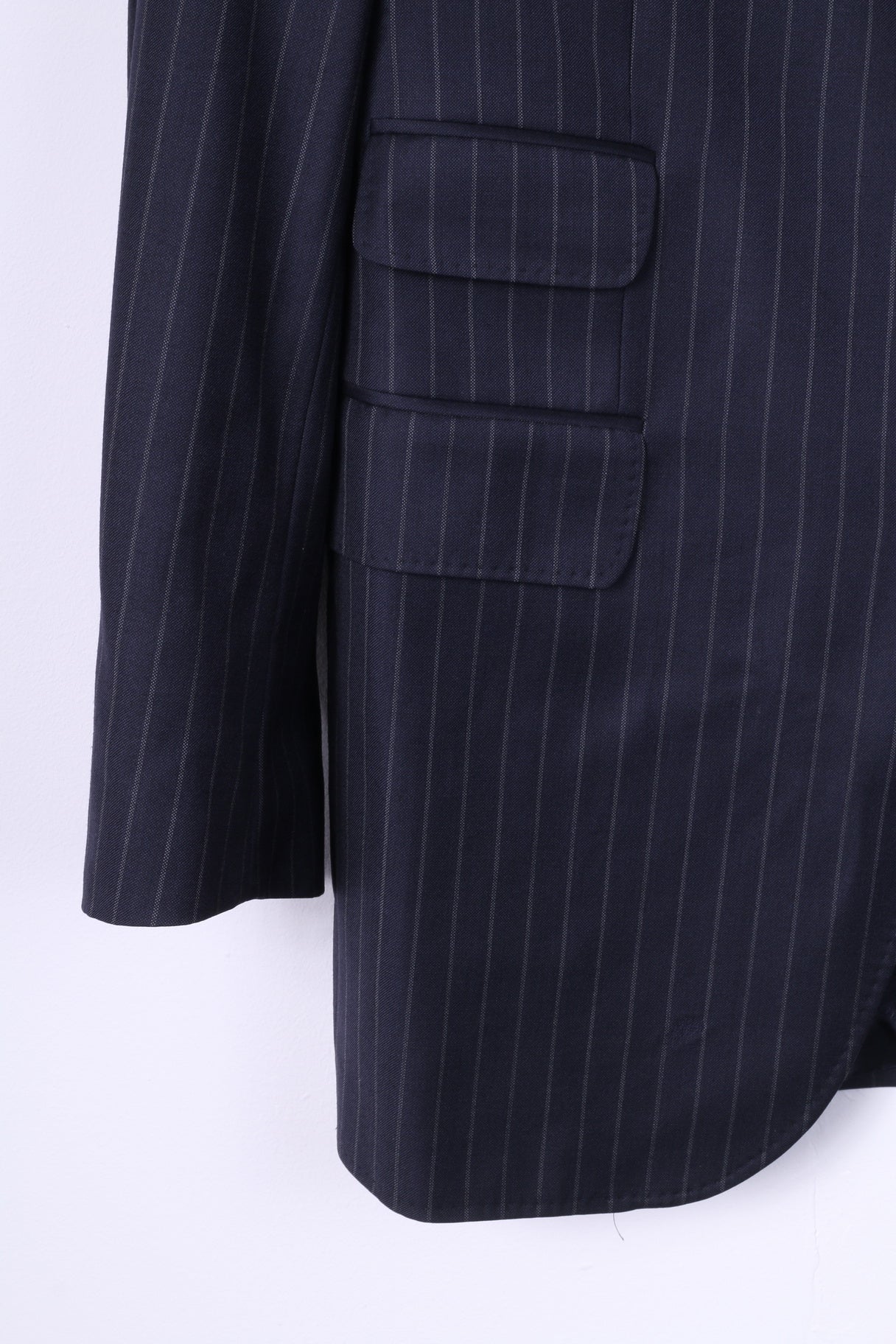 Patrick Hellmann Collection Men 110 42 Suit Navy Striped Blazer Trousers Single Breasted Wool Jacket