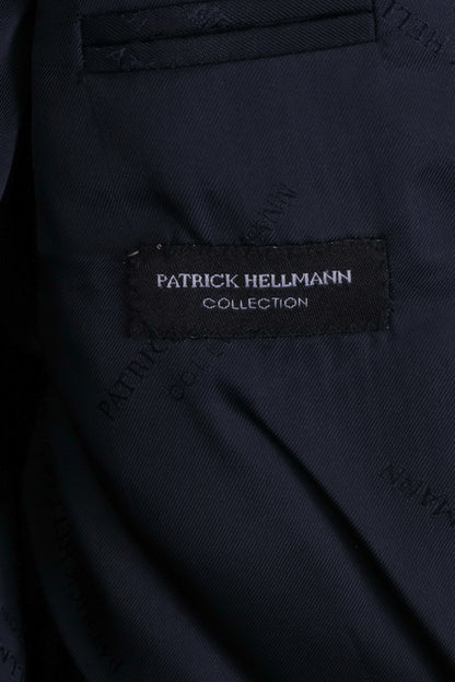 Collezione Patrick Hellmann Uomo 110 42 Abito Blazer a righe blu scuro Pantaloni Giacca monopetto in lana 