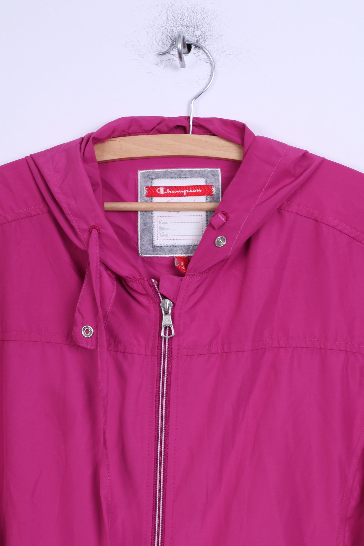 Champion Womens L Jacket Lightweight Hooded Amaranth Top Training Sport