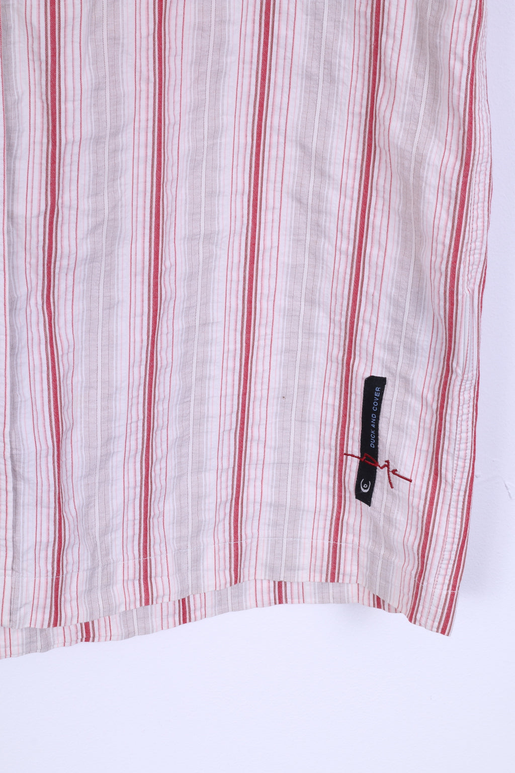 Duck And Cover Mens M Casual Shirt Cotton Multi Striped Short Sleeve
