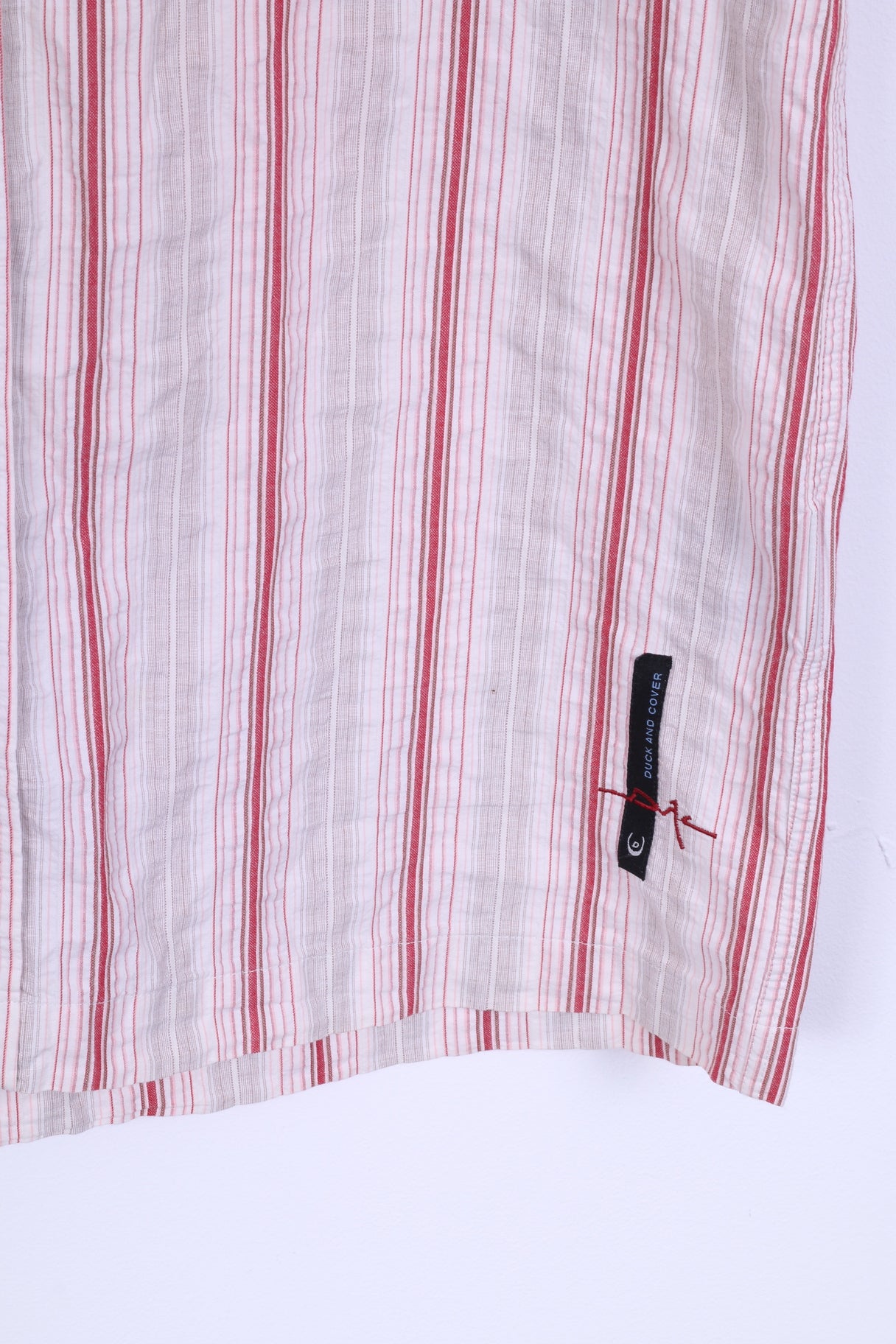Duck And Cover Mens M Casual Shirt Cotton Multi Striped Short Sleeve