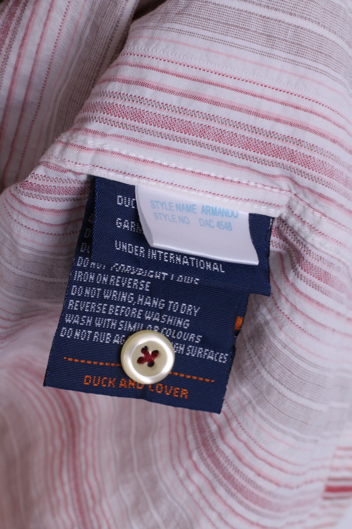 Duck And Cover Mens M Casual Shirt Cotton Multi Striped Short Sleeve